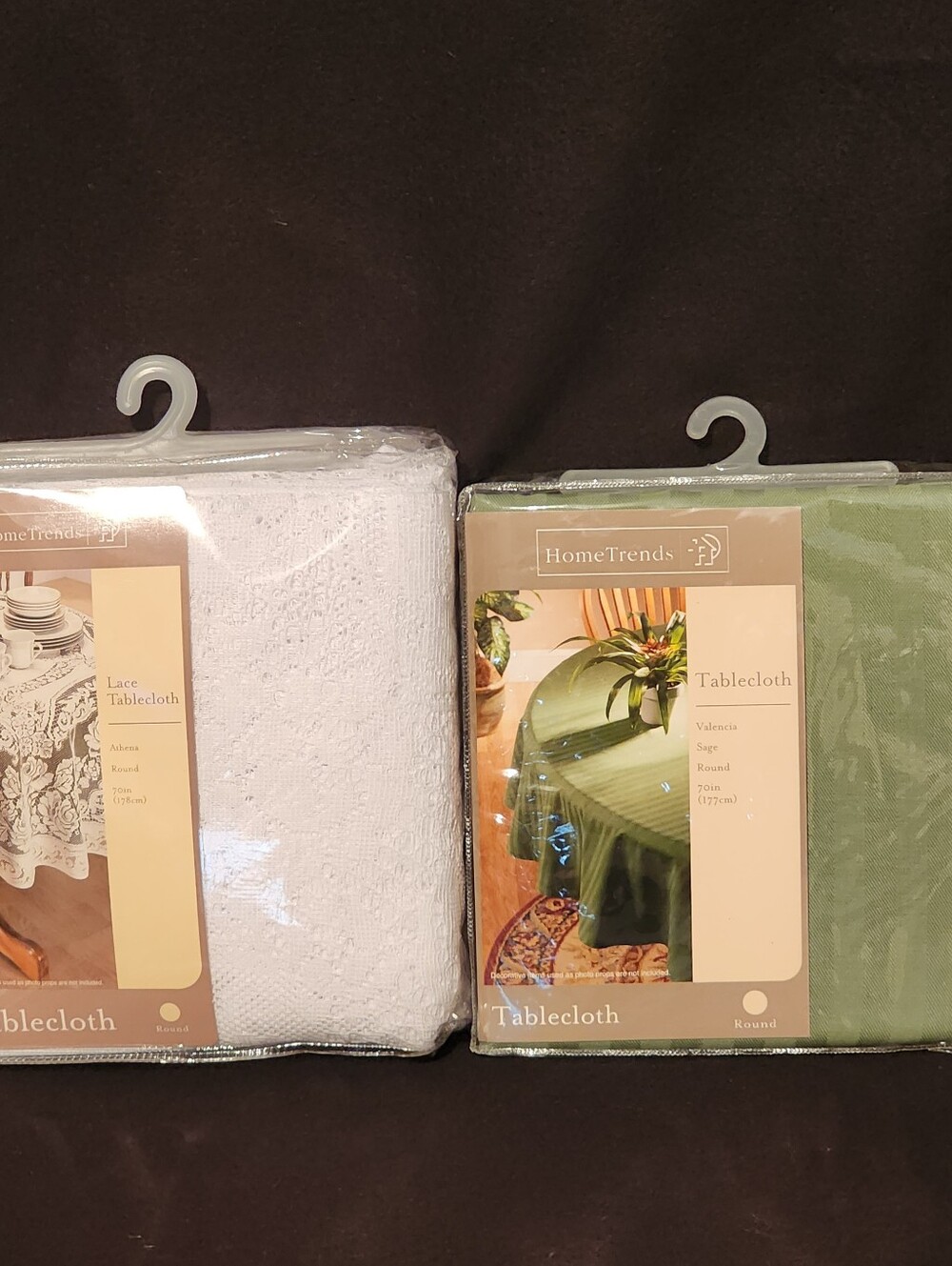 Sage Green  and lace Tablecloths -   70" Round  FREE SHIPPING